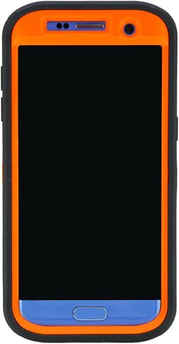 حافظة WallSkiN لهاتف Galaxy S7 Edge (5.5") شديدة التحمل لكامل الجسم من الدرجة العسكرية للحماية من السقوط | حافظة للرجال مع حزام بمشبك - أسود/أسود in Kuwait