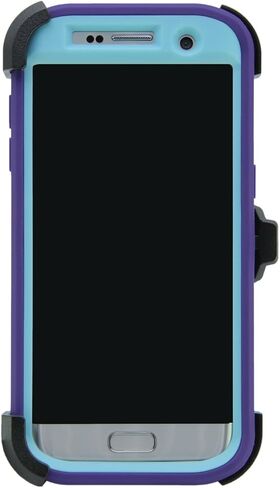 حافظة WallSkiN لهاتف Galaxy S7 Edge (5.5") شديدة التحمل لكامل الجسم من الدرجة العسكرية للحماية من السقوط | حافظة للرجال مع حزام بمشبك - أسود/أسود in Kuwait