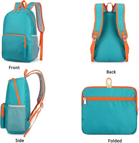 ZUEVI Hiking Backpack Lightweight Packable Travel Hiking Daypack for Men Women, Water Resistant Foldable Camping Bags for Outdoor Sports(Black) in Saudi Arabia