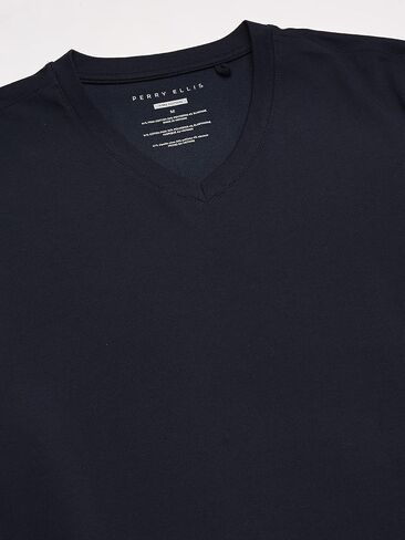 Perry Ellis Men's Core V-Neck Pima Cotton T-Shirt with Soft, Stretch Fabric (Size X-small-4XL Tall) in Saudi Arabia