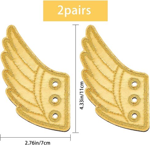 GORGECRAFT أجنحة الأحذية لامعة سحر جذابة زينة الملاك ملحق للرياضة اليومية نمط التجميع أزياء أحذية التزلج الدوارة قماش حذاء رياضة ديكور in Kuwait