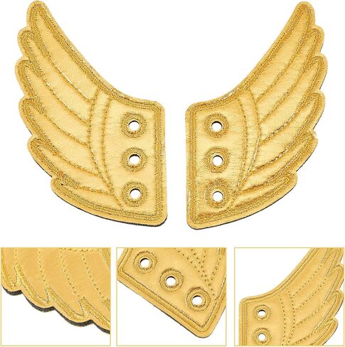 GORGECRAFT أجنحة الأحذية لامعة سحر جذابة زينة الملاك ملحق للرياضة اليومية نمط التجميع أزياء أحذية التزلج الدوارة قماش حذاء رياضة ديكور in Kuwait