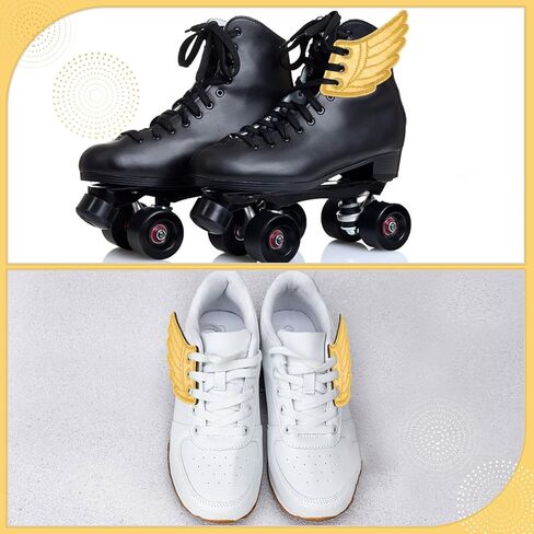 GORGECRAFT أجنحة الأحذية لامعة سحر جذابة زينة الملاك ملحق للرياضة اليومية نمط التجميع أزياء أحذية التزلج الدوارة قماش حذاء رياضة ديكور in Kuwait