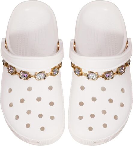 2PCS Bling Shoe Chains Bling Metal Shoe Charms Decoration Clog Sandals for Women Girls Party Favors Birthday Gifts in Saudi Arabia