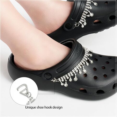 Bling Shoe Charms for Women，Luxury Rhinestone Shoe Chain, 3D Butterfly Shoe Jewelry for Sandals Decoration Accessories in Saudi Arabia