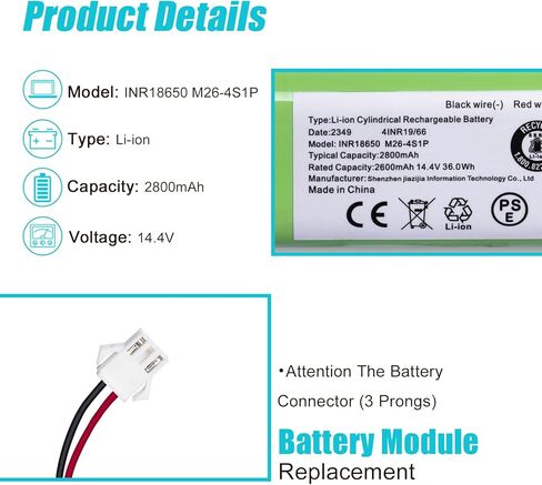بطارية بديلة لـ Amarey A800 A900 iMartine C800 Tesvor X500 Pro Goovi D380 Onson J10C Eufy RoboVac 11S, 11S Plus 11S MAX 12 15C MAX 15C 30 30C MAX G10 Hybrid G20 Ecovacs Deebot N79 in Kuwait