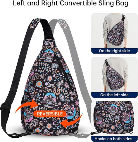 HAWEE Convertible Sling Backpack Crossbody Chest Bag for Women Men Left and Right Shoulder Purse Water Repellent Gym Daypack in Saudi Arabia