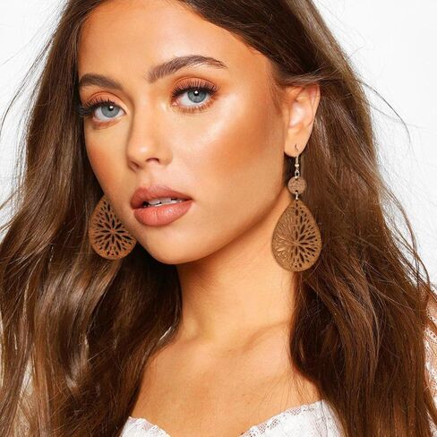 EIELO 16 Pairs بوهو خمر استرخى أقراط للنساء هندسية مستديرة عباد الشمس أقراط العرقية نمط البوهيمي إسقاط طقم من الحلقان in Kuwait