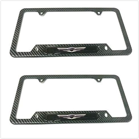 Carbon Fiber Style Stainless Steel Rust Free Genesis License Plate Cover Frames Holder with Screw Caps for Hyunda Genesisi (1 CB) in Saudi Arabia