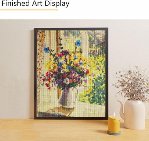 5D Diamond Painting Kit for Adults Summer Flower Vase 16x20 Inches / 40x50CM Full Round Drill DIY Diamond Art Craft Window Flower Vase in Sunshine in Saudi Arabia