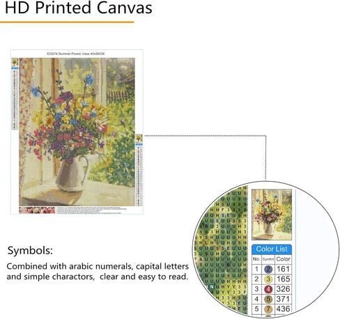 5D Diamond Painting Kit for Adults Summer Flower Vase 16x20 Inches / 40x50CM Full Round Drill DIY Diamond Art Craft Window Flower Vase in Sunshine in Saudi Arabia