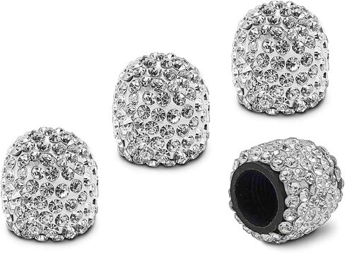 EcoNour Bling Tire Stem Valve Cap (4 Pack) | Protect Your Tire Valves from Dirt & Corrosion with Tire Air Caps | Universal Tire Stem Caps for Cars, Motorbikes and Trucks | Girl Car Accessories in Saudi Arabia