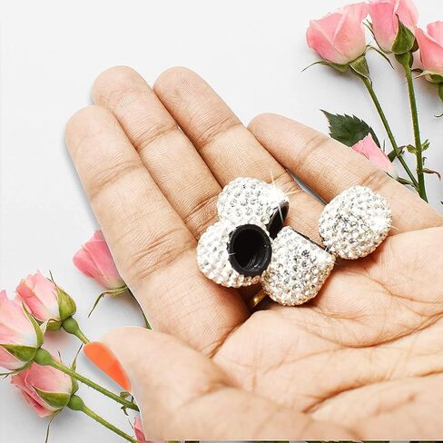 EcoNour Bling Tire Stem Valve Cap (4 Pack) | Protect Your Tire Valves from Dirt & Corrosion with Tire Air Caps | Universal Tire Stem Caps for Cars, Motorbikes and Trucks | Girl Car Accessories in Saudi Arabia
