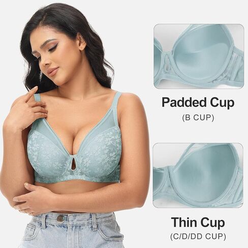حمالات صدر من FallSweet مصنوعة من الدانتيل للنساء مبطنة بسلك داخلي تضيف كوبًا واحدًا من حمالة الصدر المثيرة من الدانتيل in Kuwait