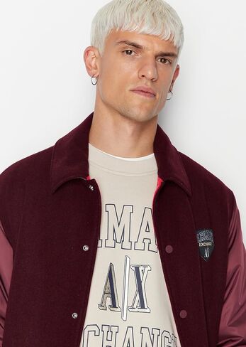 Emporio Armani Men's Collegiate Capsule Cotton French Terry Short Sleeve Fleece Pullover in Saudi Arabia