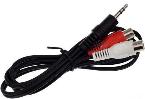 وصلة ذكر ستيريو 3.5 مم 1/8 بوصة من Conext Link إلى 2 RCA أنثى جاك Aux Audio Y وصلة كابل سلك 1 متر (13040) in Saudi Arabia