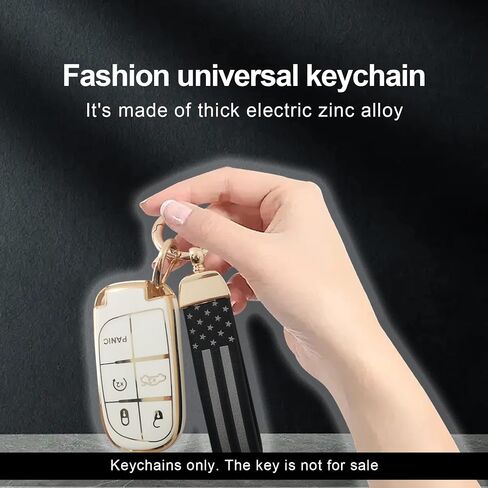 stymart American USA Flag Car Keychain, Anti-Lost D-Ring with 360-degree Rotatable Swivel, Keychain Accessories with Zinc Alloy Suit, Universal Car Accessories Keychain(Black) in Saudi Arabia
