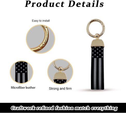 stymart American USA Flag Car Keychain, Anti-Lost D-Ring with 360-degree Rotatable Swivel, Keychain Accessories with Zinc Alloy Suit, Universal Car Accessories Keychain(Black) in Saudi Arabia