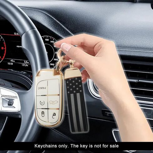 stymart American USA Flag Car Keychain, Anti-Lost D-Ring with 360-degree Rotatable Swivel, Keychain Accessories with Zinc Alloy Suit, Universal Car Accessories Keychain(Black) in Saudi Arabia
