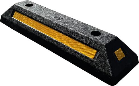 منتجات EASYGO، حواجز مواقف السيارات للمرآب، سدادة العجلات شديدة التحمل، 4 خطوط عاكسة من الجوانب، جميع المركبات والسيارات والشاحنات، بطول 21 بوصة × ارتفاع 3.25 بوصة × 5.5 بوصة، درجة احترافية عميقة، عبوتان in Kuwait