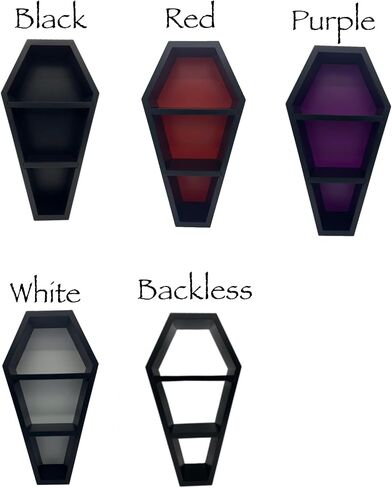 Coffin Shelf - The Original Multiple Colors and Looks All in 1 Shelf Design - Unique Gothic Decor for The Home - Wooden Black Floating Wall Or Table top Shelf - 15" Tall by 8" Wide in Saudi Arabia