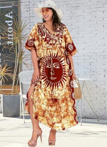 HAPPY BAY Women's Kaftan Long Boho Loose Dress in Saudi Arabia