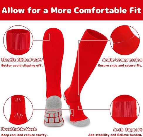 Olreco Soccer Socks Youth Adult Kids Baseball Socks Youth Boys Girls Softball Socks Knee High Youth Football Socks Team Sport in Kuwait