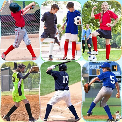 Olreco Soccer Socks Youth Adult Kids Baseball Socks Youth Boys Girls Softball Socks Knee High Youth Football Socks Team Sport in Kuwait
