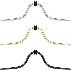 ZS 3Pcs Mustache Septum Ring Nose Ring, Stainless Steel Mustache Septum Piercing Hanger, 14G 16G Mustache Nose Septum Piercing Jewelry For Women Men