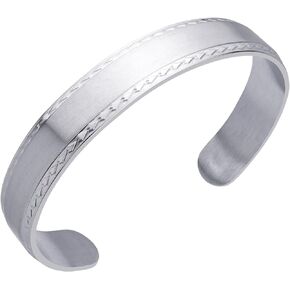 555Jewelry Stainless Steel Carved Designed Open Cuff Bangle Bracelet for Men & Women