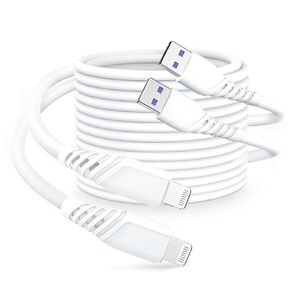 Durcord 2Pack 10ft Lightning Cable Cord, Apple MFi Certified, Fast Charger, Compatible with iPhone 13/12/11 Pro Max Xs X XR 8 7 iPad iPod More