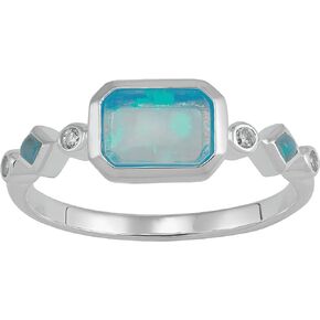 Silpada 'Intergalactic' Lab-Created Opal and Cubic Zirconia Ring in Sterling Silver