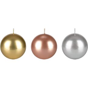 Mega Candles 1 pc Unscented White Round Ball Candle, Hand Poured Premium Wax Candles 3 Inch x 3 Inch, Home Décor, Wedding Receptions, Baby Showers, Birthdays, Celebrations, Party Favors & More