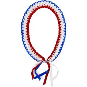 GraduationMall Flag Graduation Leis 2024 Ribbon Lei Braided Necklace Graduation Gift For High School and College Graduation Party