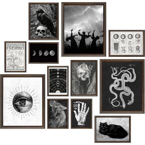 LANCHI95 Dark Room Decor, Halloween Wall Art Prints, Gothic Home Decor, Witchy Home Decor, Spooky Home Decor Halloween Decor, Gothic Wall Decor Bedroom (Unframed)