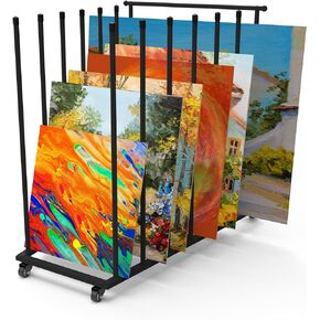 Art Storage Rack,Canvas Storage for large canvases up to 57 inches,Art Print Display Rack,Art Storage Rack With Caster Wheels for art shows,vendors,large framed art,Canvas Board,Panel,Drawing Board