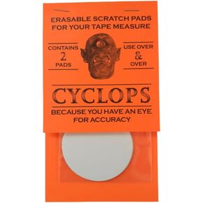 Cyclops Erasable Scratch Pads for Tape Measure, Construction, Woodworking Tool - Jobsite Tough, Made in The USA - 5 Pads - Write Measurements & Notes - Great Stocking Stuffer, Gift for Men & Women