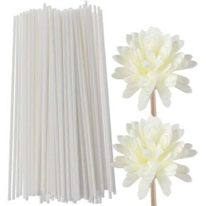 Reed Diffuser Sticks - 50pcs Reed Diffusers and 2pcs Artificial Flower Diffuser Rattan-Vine Sticks -Diffuser Refills- Rattan Wood Replacement for Aroma Fragrance