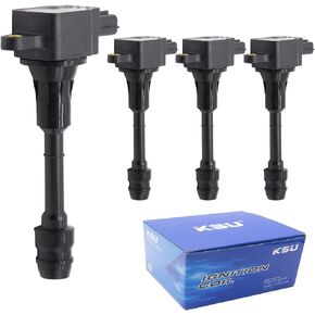 KSU Ignition Coil Pack of 4 2002-2006 Compatible with Nissan Sentra Altima X-trail 2.5L L4 22448-8H330 22448-8H310 22448-8H311 22448-8H315 UF350