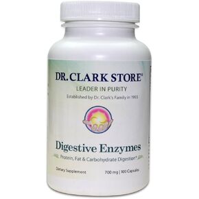 Dr. Clark Digestive Enzymes Supplement, 700mg, 100 Gelatin Capsules