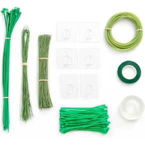 Ling's Moment DIY Tools Set for Wedding, 7 Kinds of DIY Accessories Include Artificial Flower Stems Iron Wire Adhesive Hooksand Floral Tape Double Sided Tape Recyclable Cable Ties and Tubing