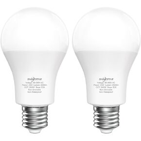 لمبة SHINESTAR 150 وات LED، ضوء النهار 5000K، 2500 لومن A21 لمبات إضاءة ساطعة داخلية، قاعدة قياسية E26، غير قابلة للتعتيم، عبوتان