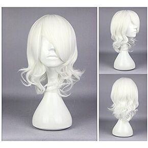 Kadiya أنيمي الأبيض القصير الفتيات تأثيري الباروكات الشعر الاصطناعية in Kuwait