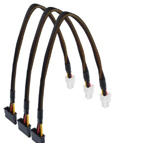 3-Pack Motherboard ATX 4 Pin to SATA Hard Drive HDD Power Adapter Cable for Lenovo 12-inch(30cm)