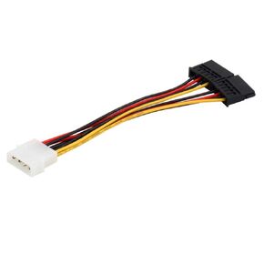 MS4015AK 4 Pin Male IDE Molex to 15 Pin Female Dual SATA Power Splitter Adapter Cable 18AWG Copper Serial ATA Hard Drive Extension Y-Cable 20cm
