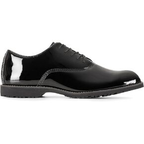 5.11 Tactical Men's Hi-Gloss Duty Oxford Uniform Shoes - High-Shine Leather, Vibram Outsole - Premium Military Dress Footwear, Black, 10 Regular, Style 12468