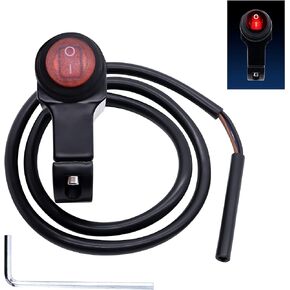 HiSport Motorcycle Handlebar Switch-ATV Handlebar Light Switch-12V CNC Aluminium Alloy Push Button-Waterproof Switches for Motorcycle Light Bike Light Spotlight- Fits 7/8" Handlebars (22mm)