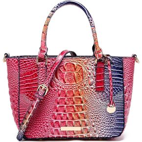 Ladies Tote Leather Bags for Women Crocodile Embossed Zipper Satchel Purse Elegant Compartments Crossbody Work