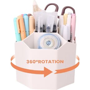 حامل أقلام، 5 فتحات دوارة 360 درجة منظم مكتب حامل أقلام الرصاص، لوازم قرطاسية تخزين سطح المكتب وعاء لطيف لأقلام الرصاص للمكتب والمدرسة والأطفال