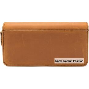 Genuine Leather Fountain Pen Case - Zippered Ballpoint Pen Pouch Bag with 4 Loops Holder, Inside Open Slot, Handmade Soft Cowhide, Vintage Stationery Gift for Men and Women, Dark Brown